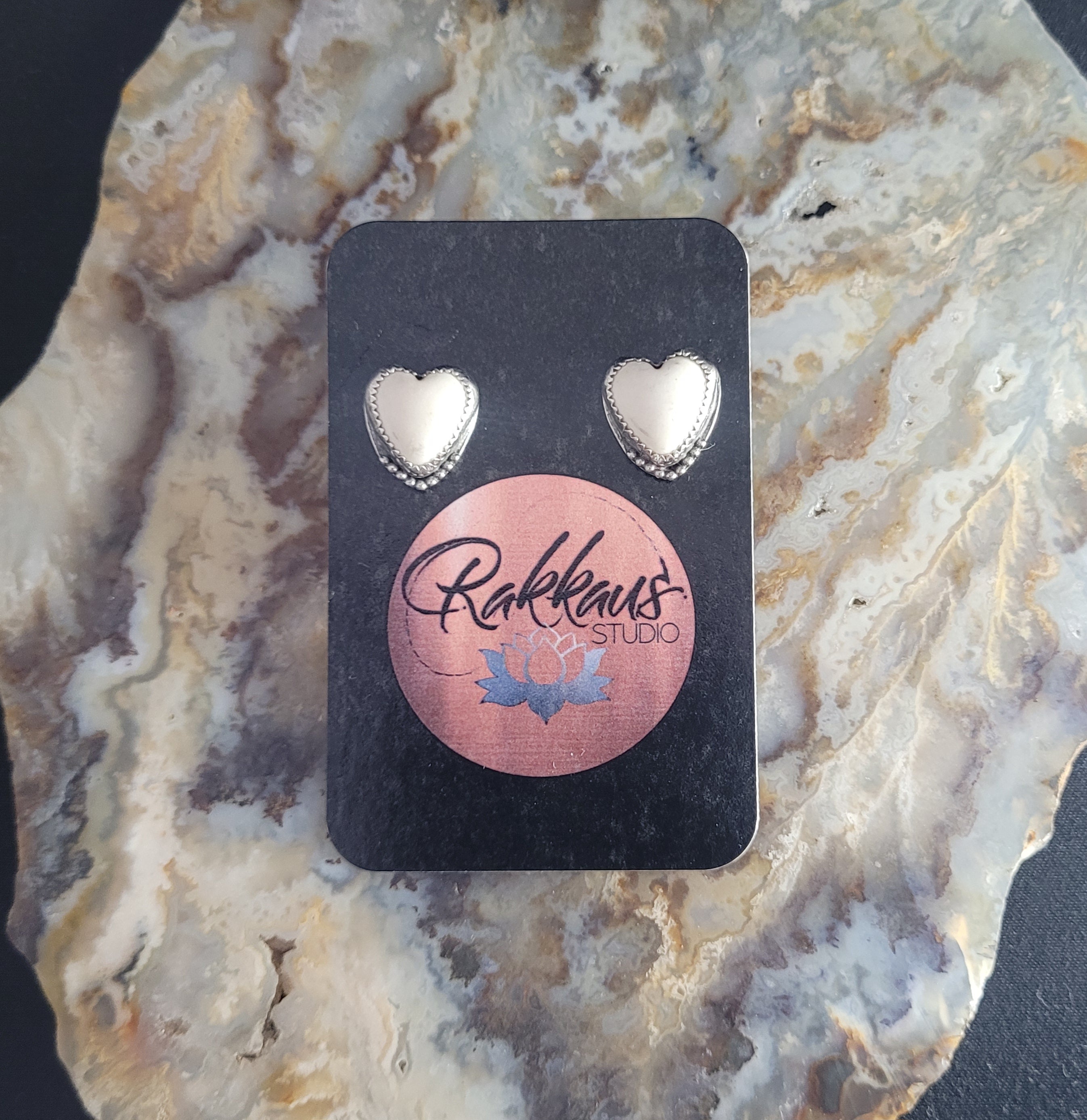 Howlite Heart Post Earrings