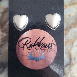 Howlite Heart Post Earrings