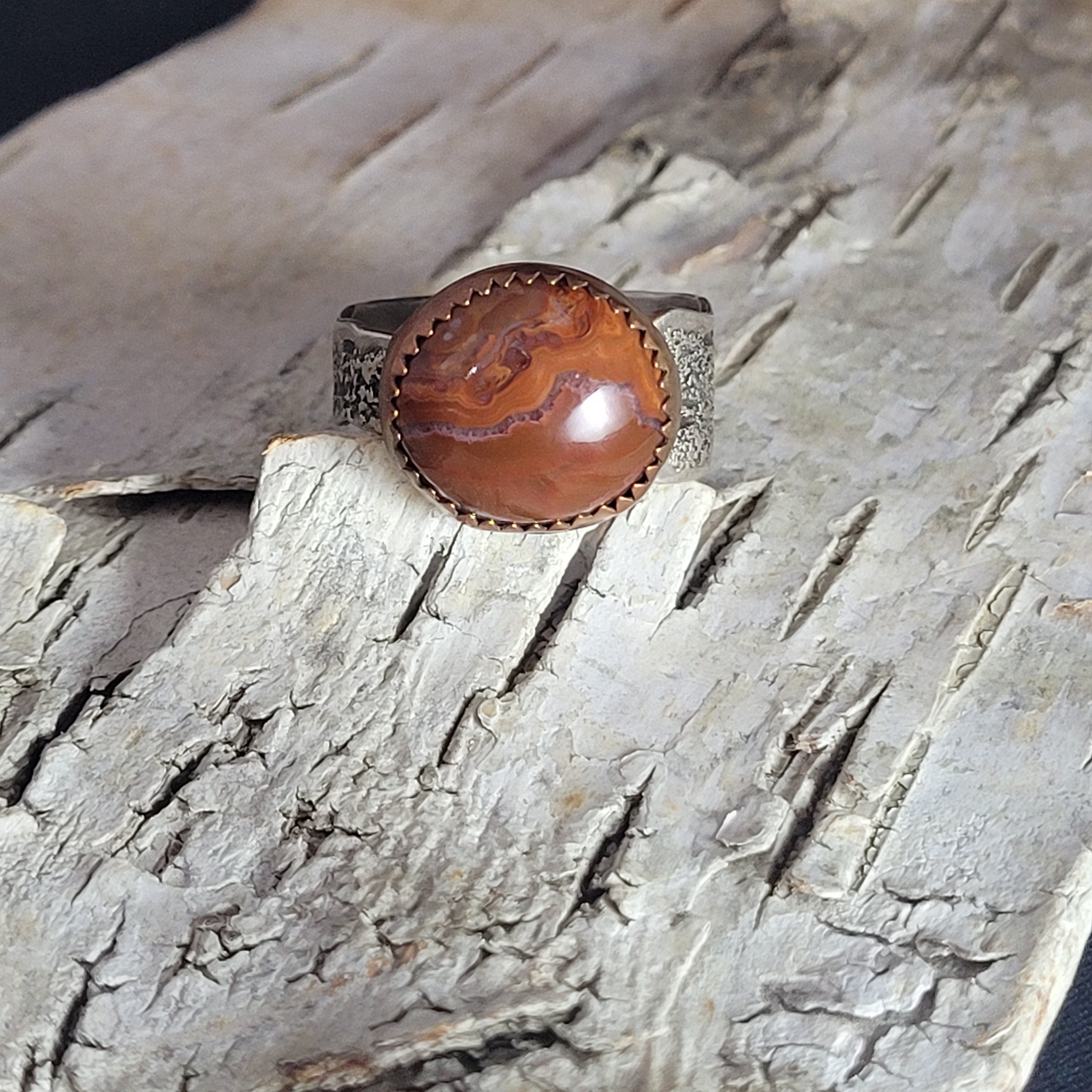 Lake Superior Agate Ring- Size 8.25