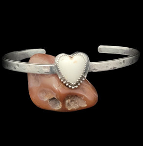 Howlite Heart Cuff