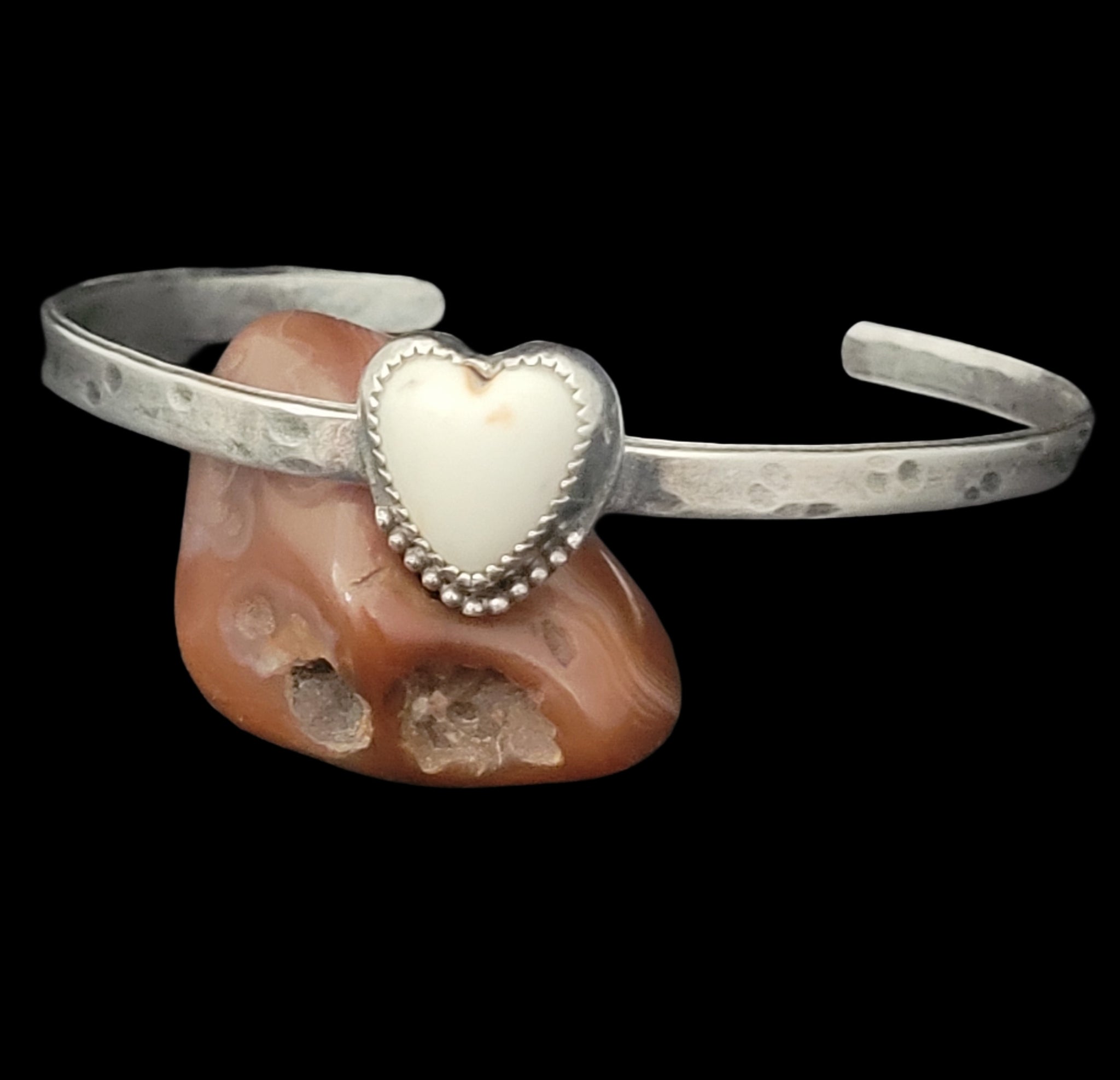 Howlite Heart Cuff