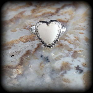 Howlite Heart Ring- Size 6