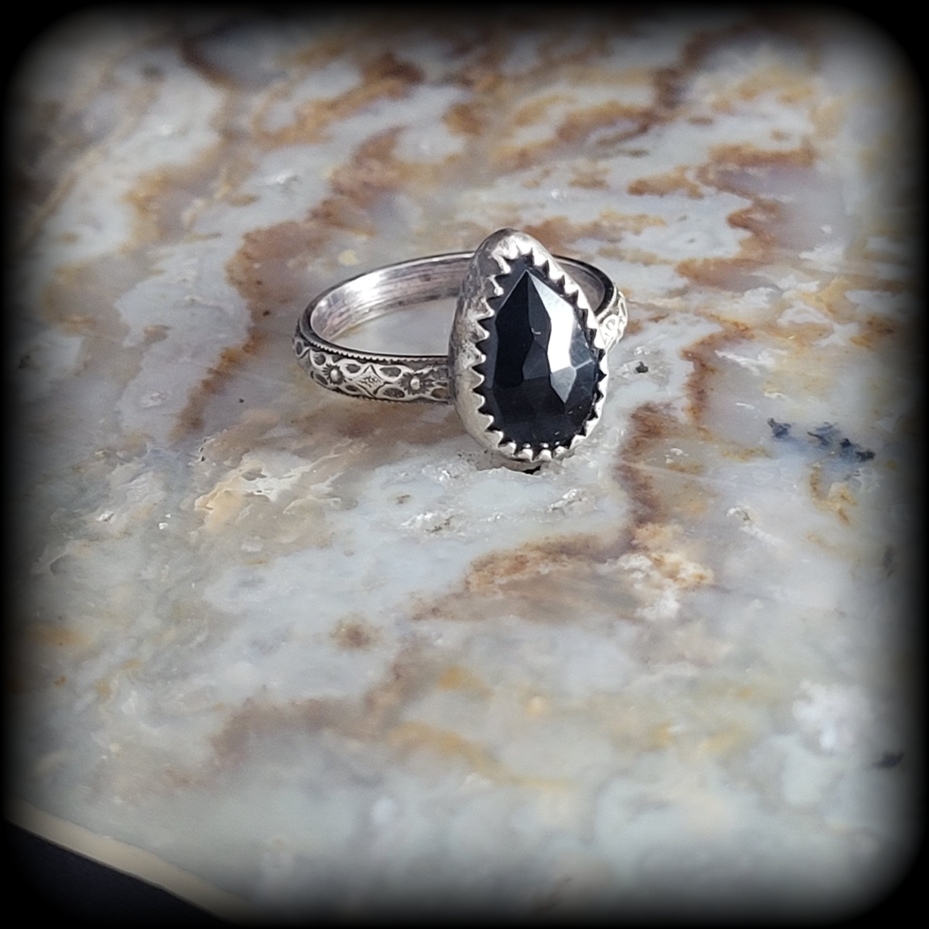 Black Onyx Ring- Size 6