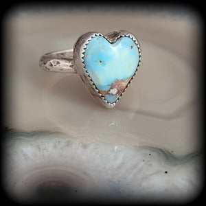 Desert Lavender Turquoise Heart Ring- Size 10