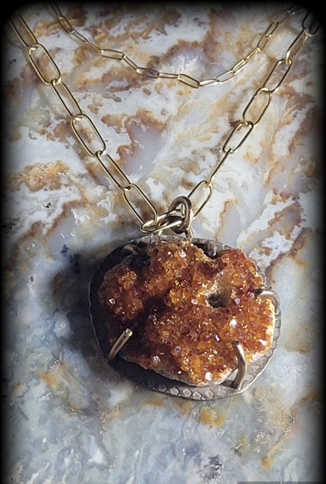 Druzy Citrine 14kgf Necklace