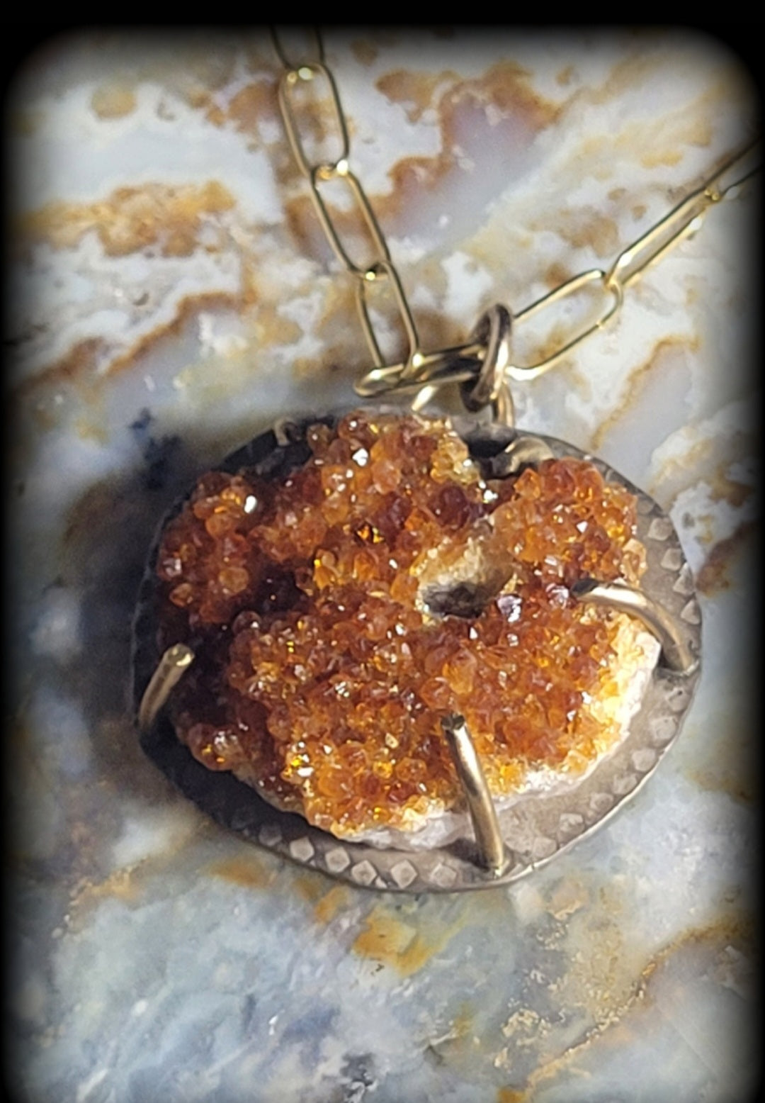 Druzy Citrine 14kgf Necklace