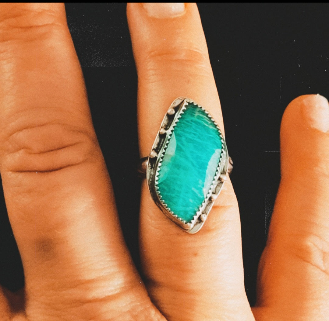 Amazonite Ring Size 8