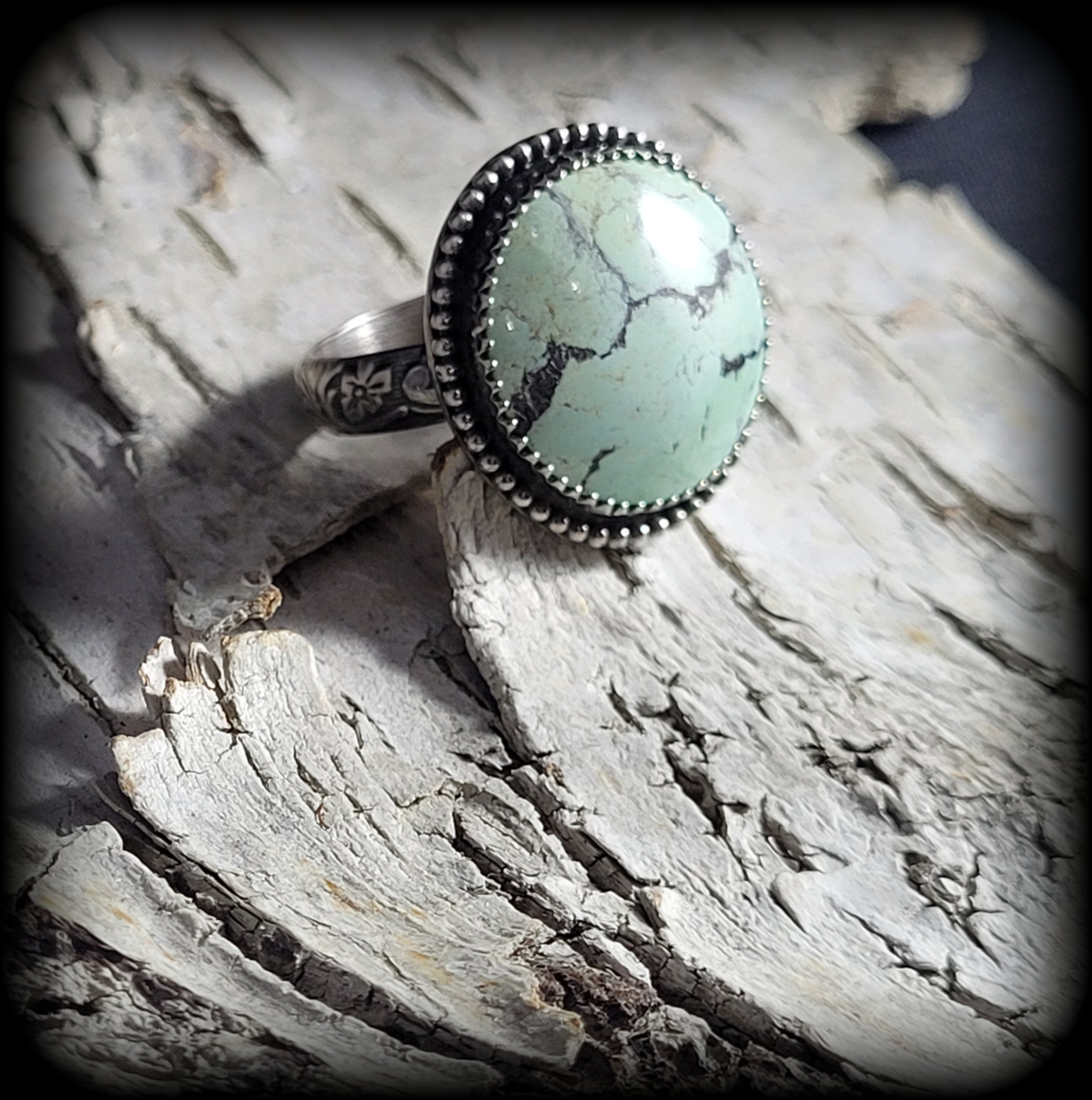 Mint Green Yungai Turquoise Ring Size 8