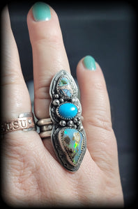 Matrix Opal and Sleeping Beauty Turquoise Ring Size 10