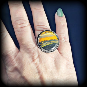 Bumblebee Jasper Ring Size 9