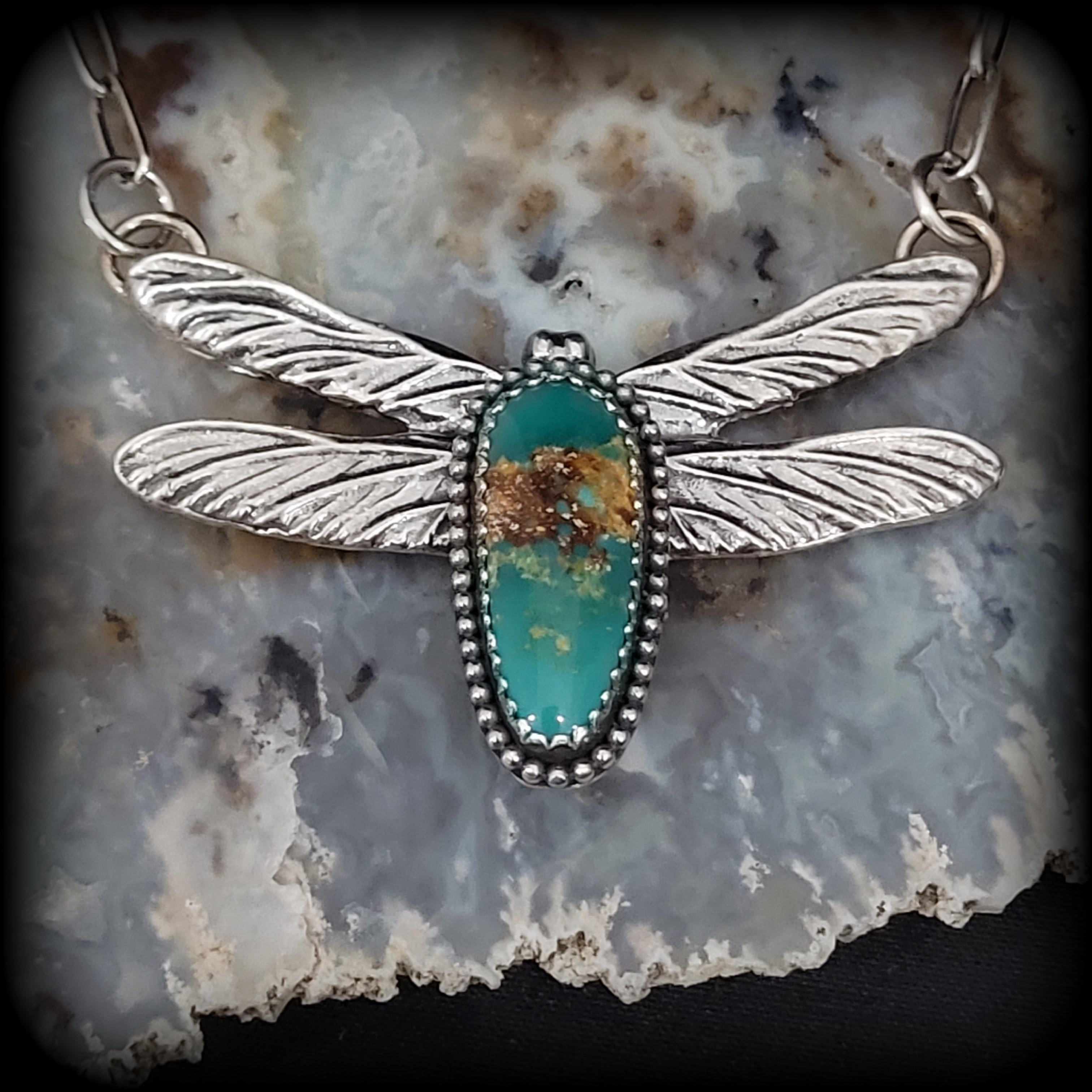 Stone Mountain Turquoise Dragonfly Necklace