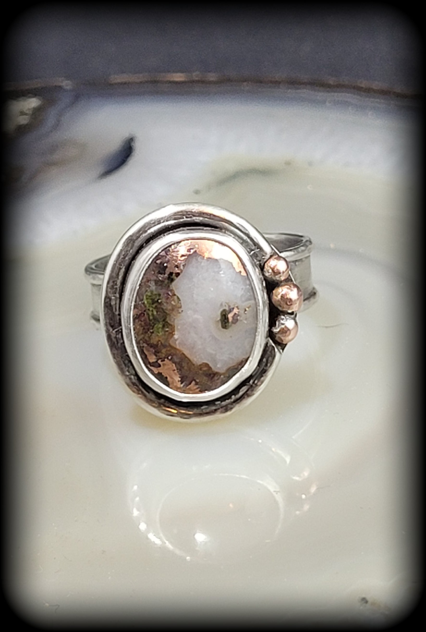 Copper Replacement Agate Ring Size 6.75