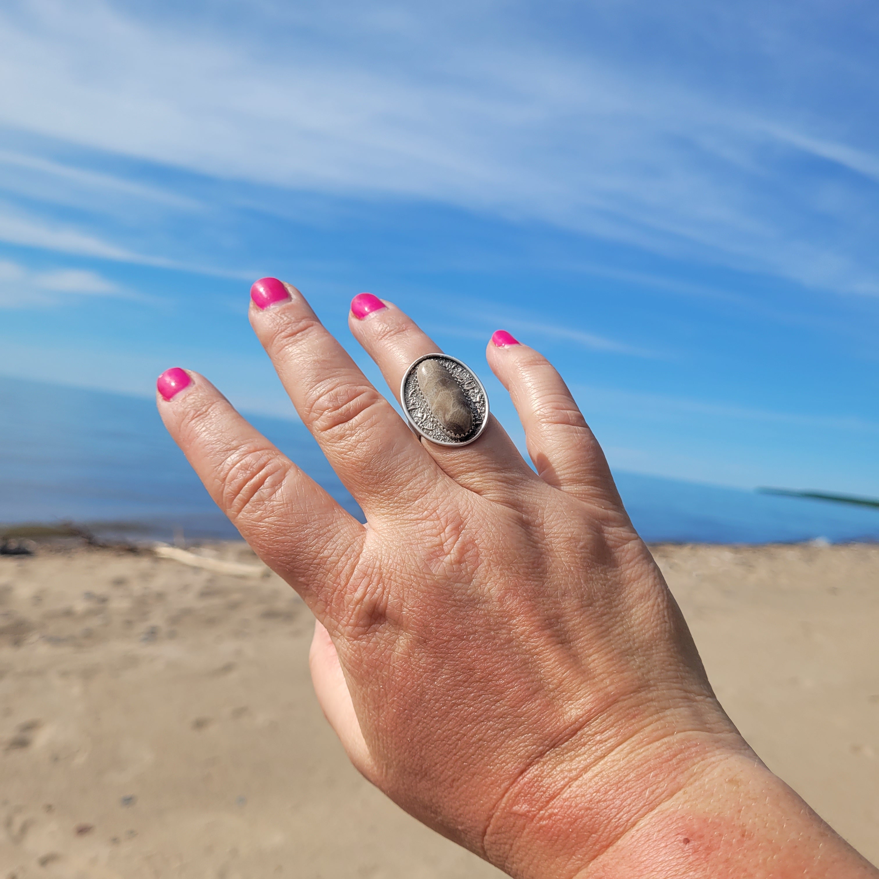 Petoskey Stone Ring Size 8