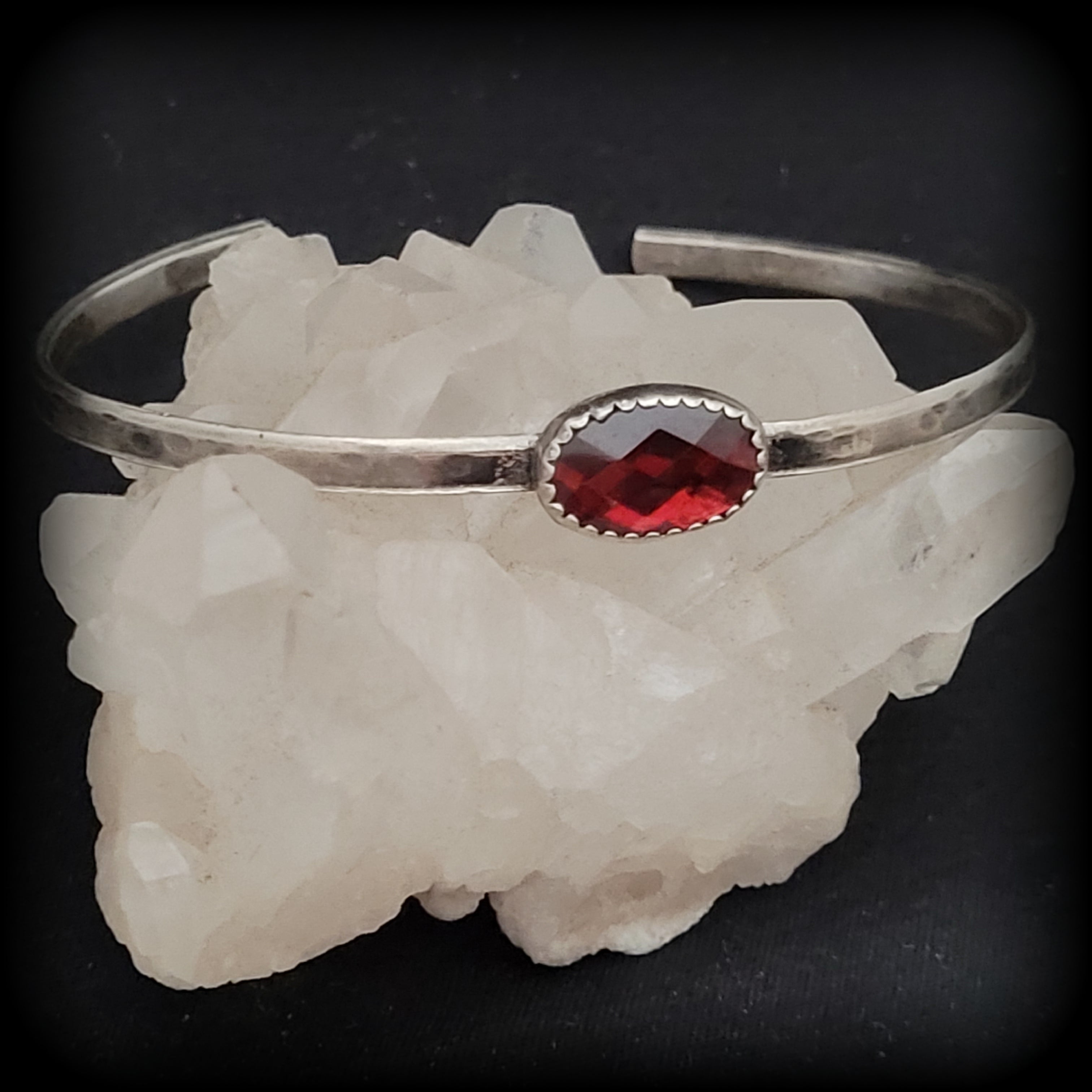 Garnet Cuff Bracelet