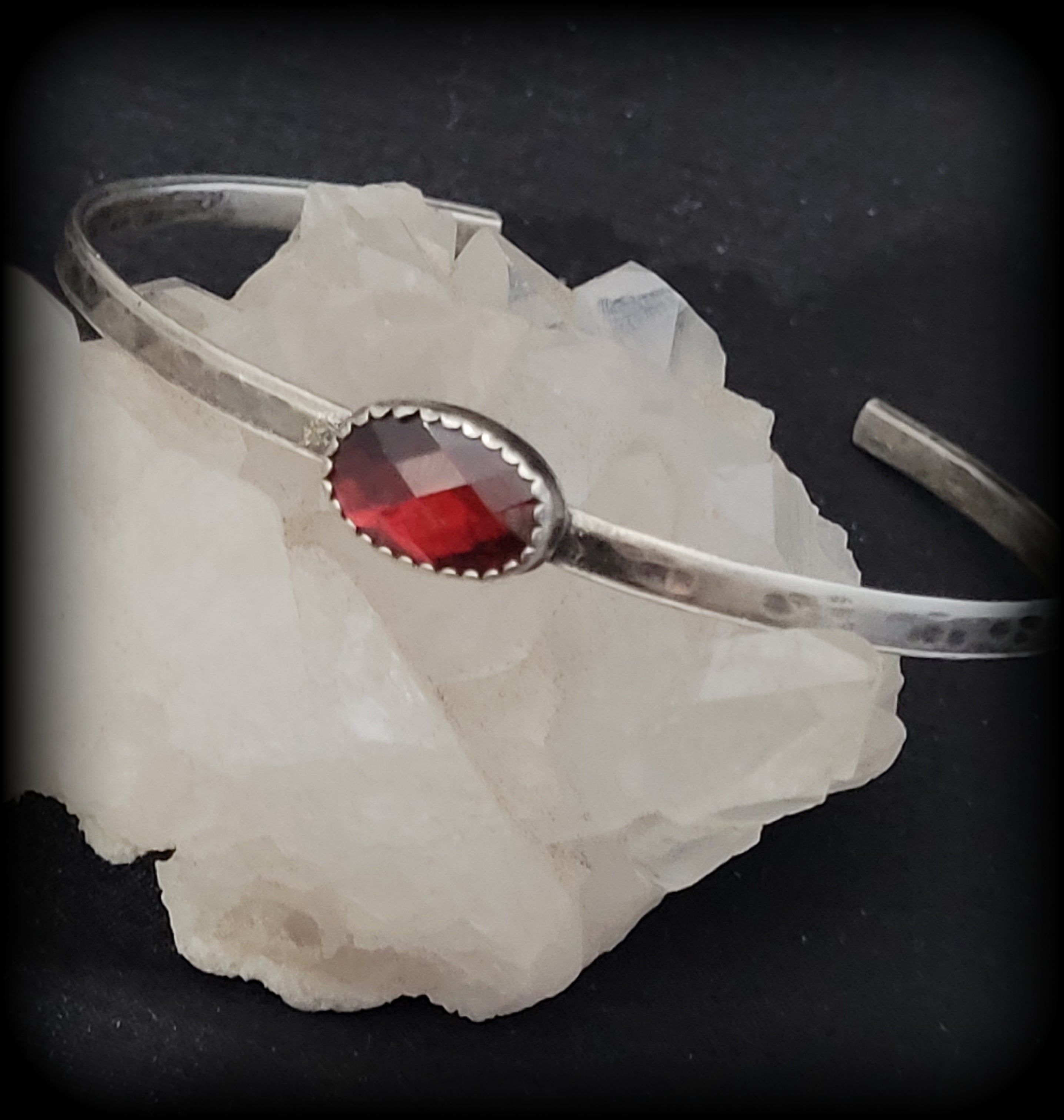 Garnet Cuff Bracelet