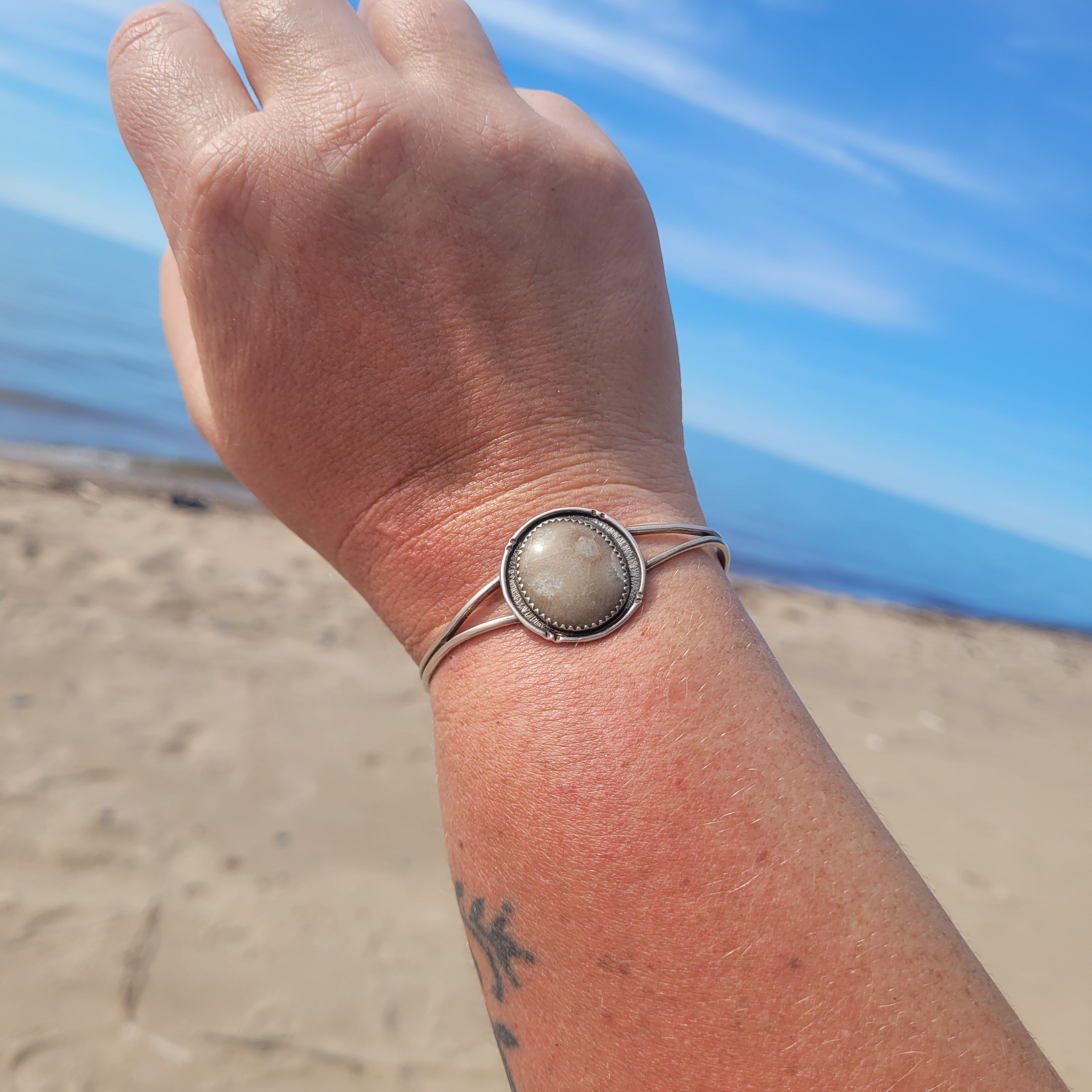 Petoskey Stone Cuff Bracelet