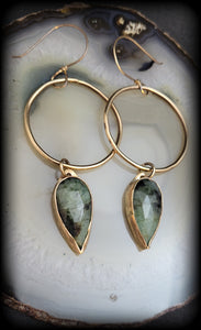 Raw Emerald Earrings