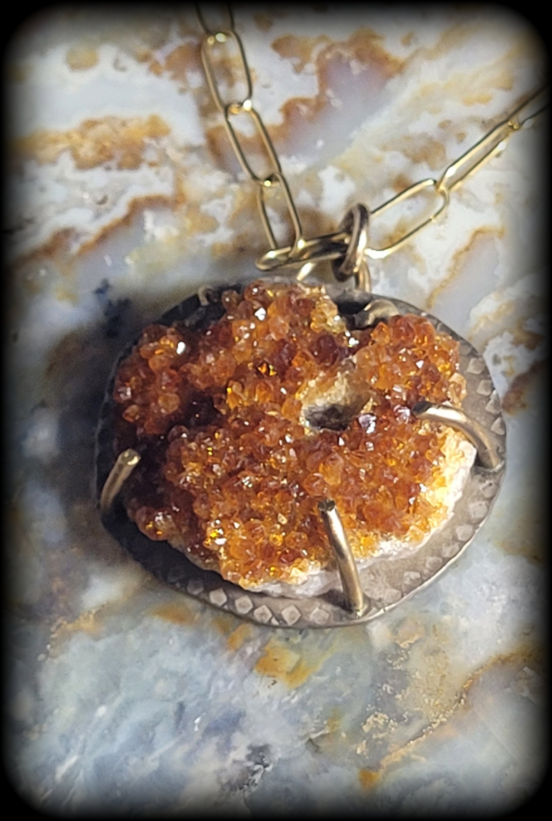 Druzy Citrine Necklace