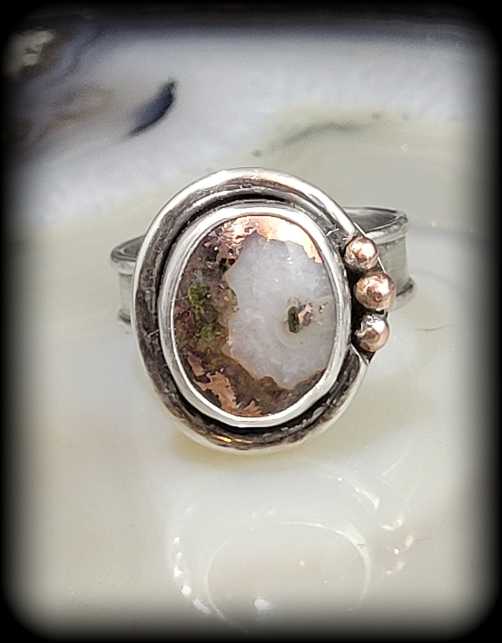 Copper Replacement Agate Ring Size 6.75