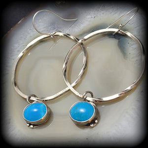 Sleeping Beauty Turquoise Hoops