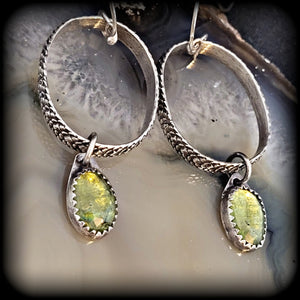 Peridot Snakeskin Hoops