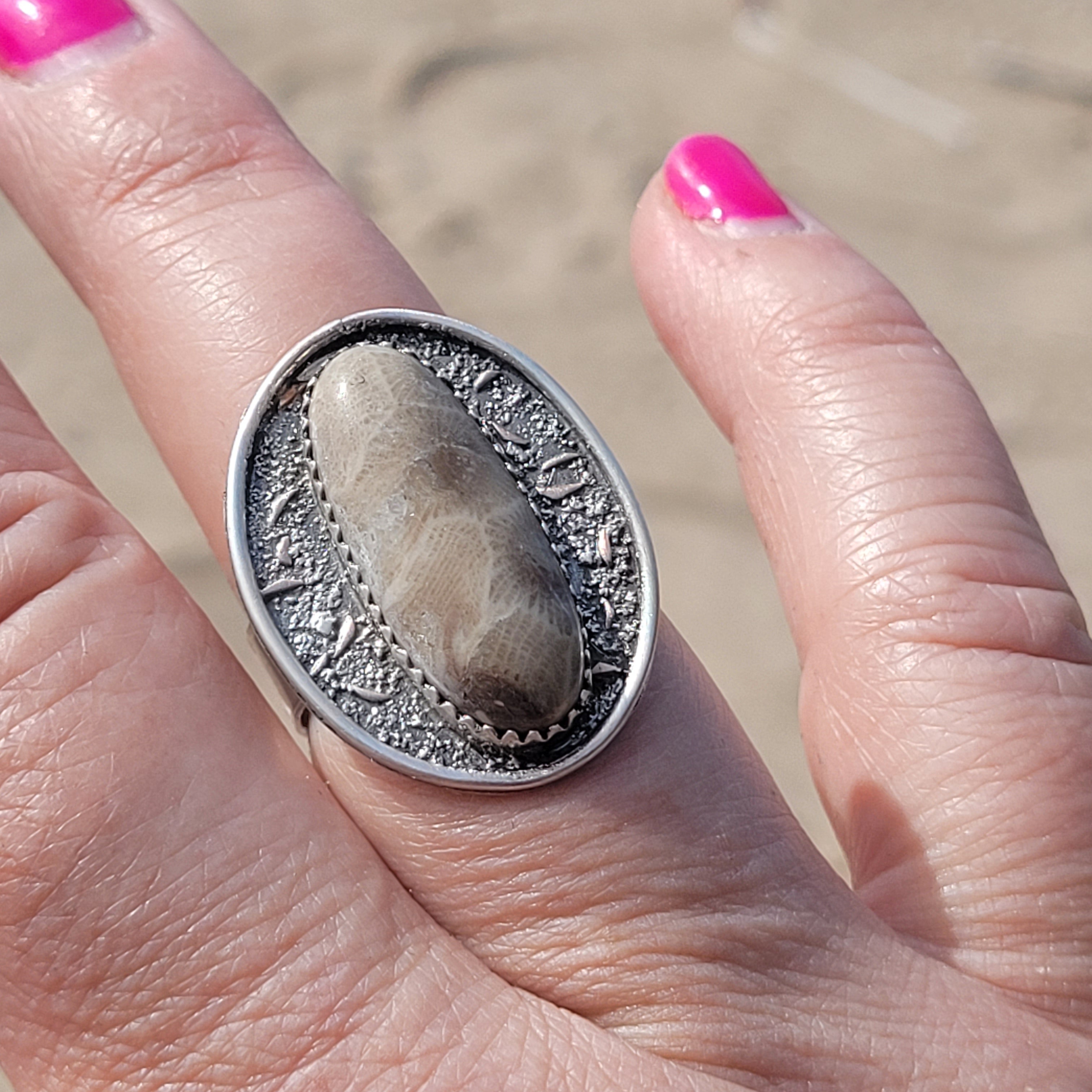 Petoskey Stone Ring Size 8