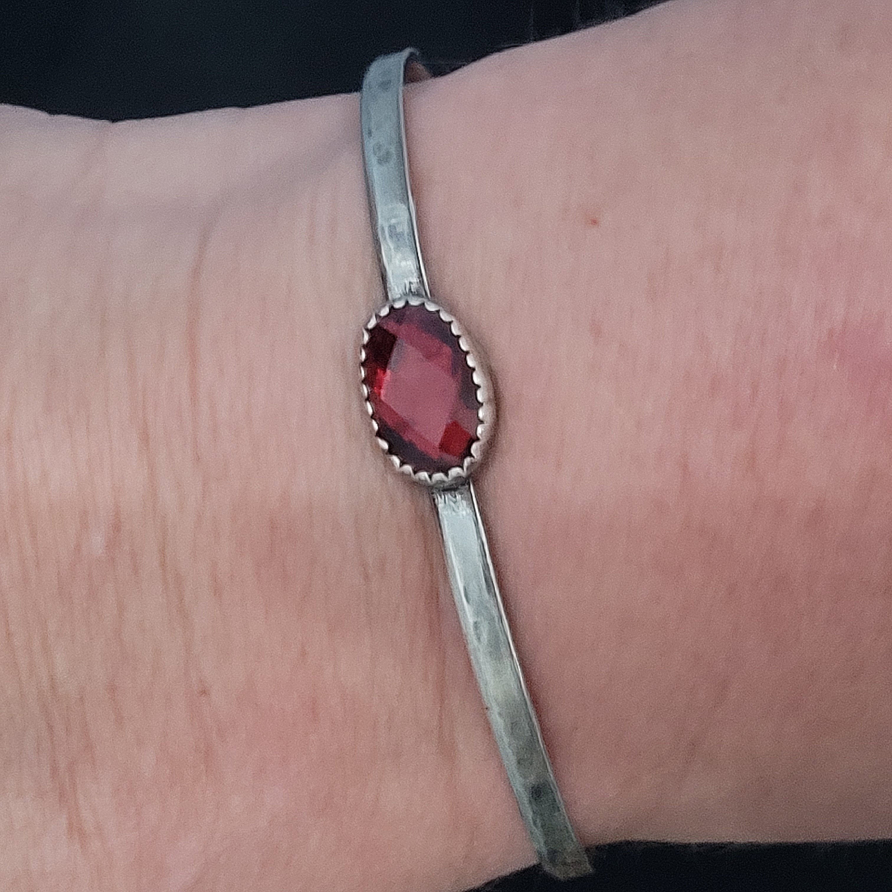 Garnet Cuff Bracelet