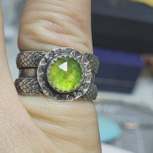 Peridot Snake Ring-Size 7.5