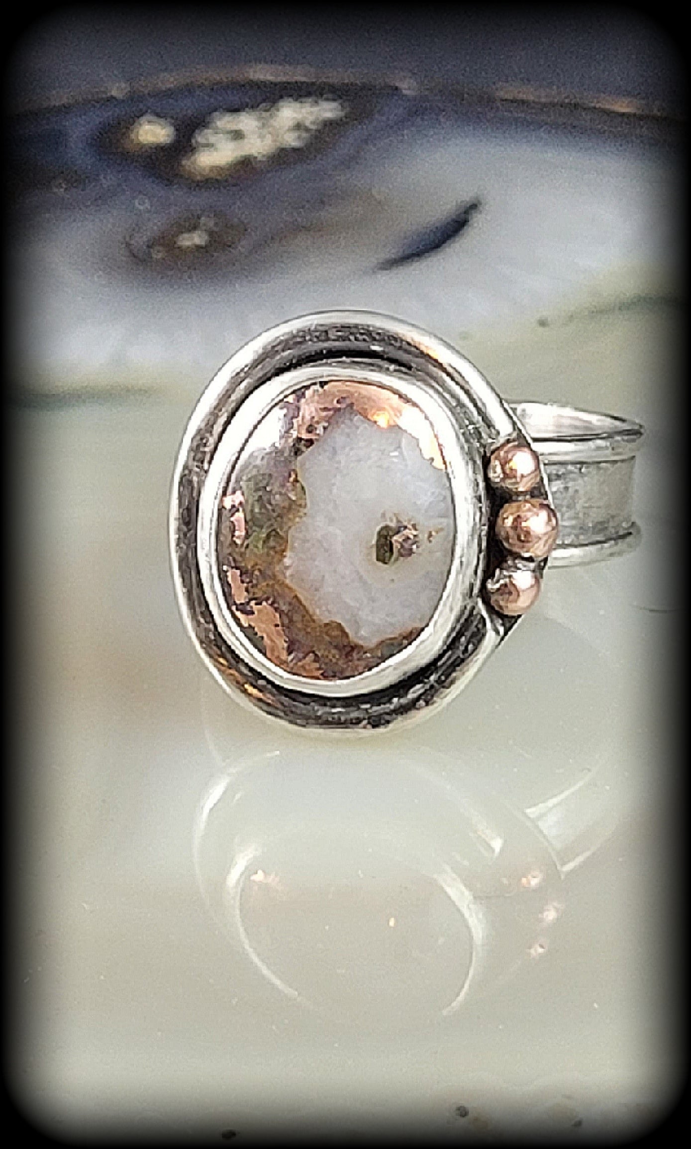 Copper Replacement Agate Ring Size 6.75