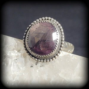 Raw Star Sapphire Ring Size 8