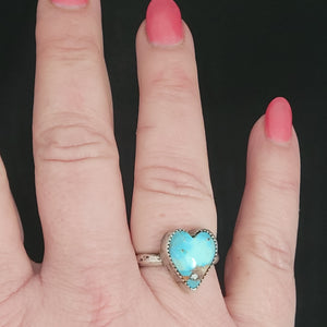 Desert Lavender Turquoise Heart Ring- Size 10