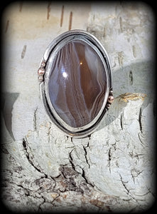 Lake Superior Agate Statement Ring Size 9