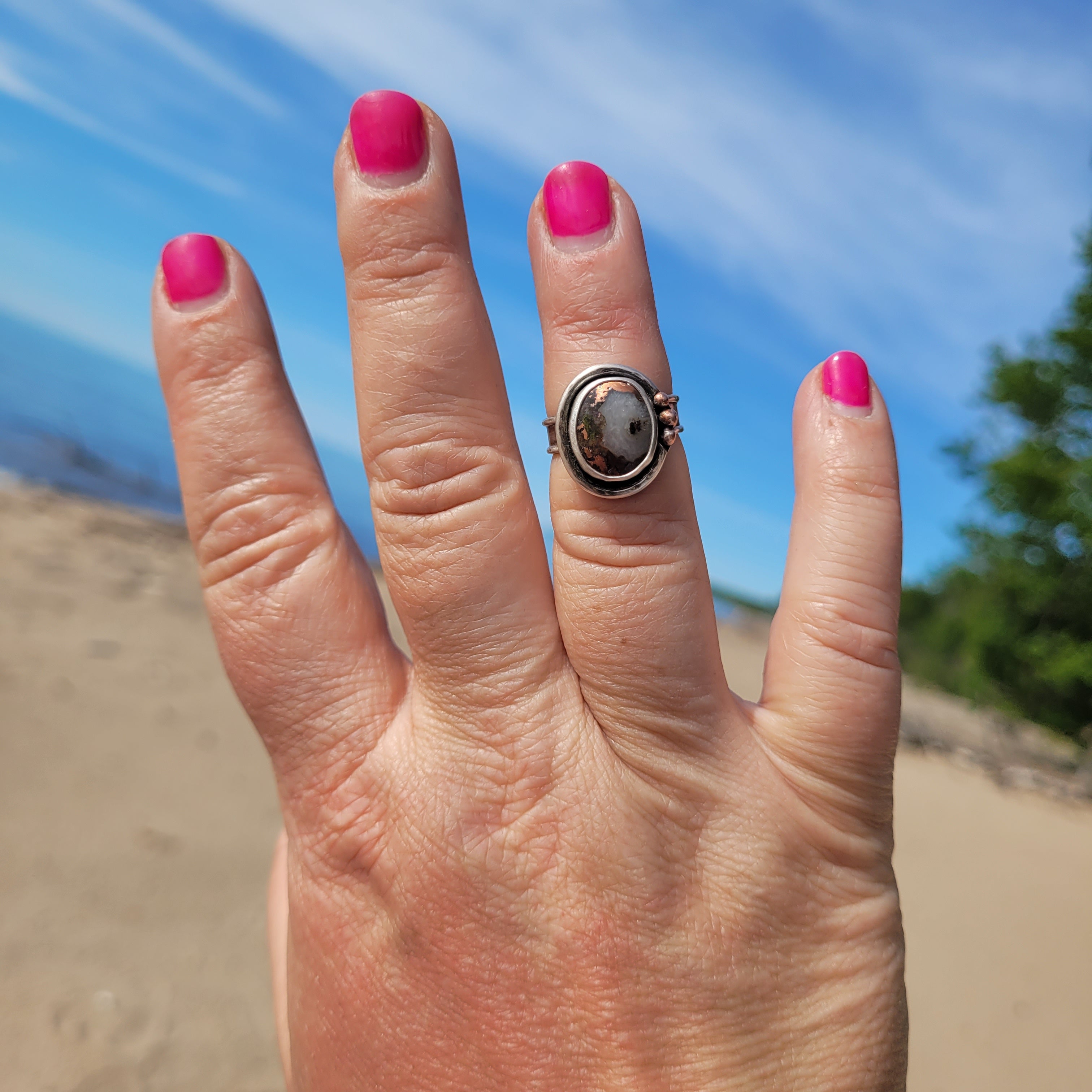 Copper Replacement Agate Ring Size 6.75