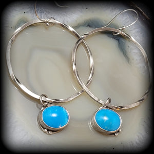 Sleeping Beauty Turquoise Hoops