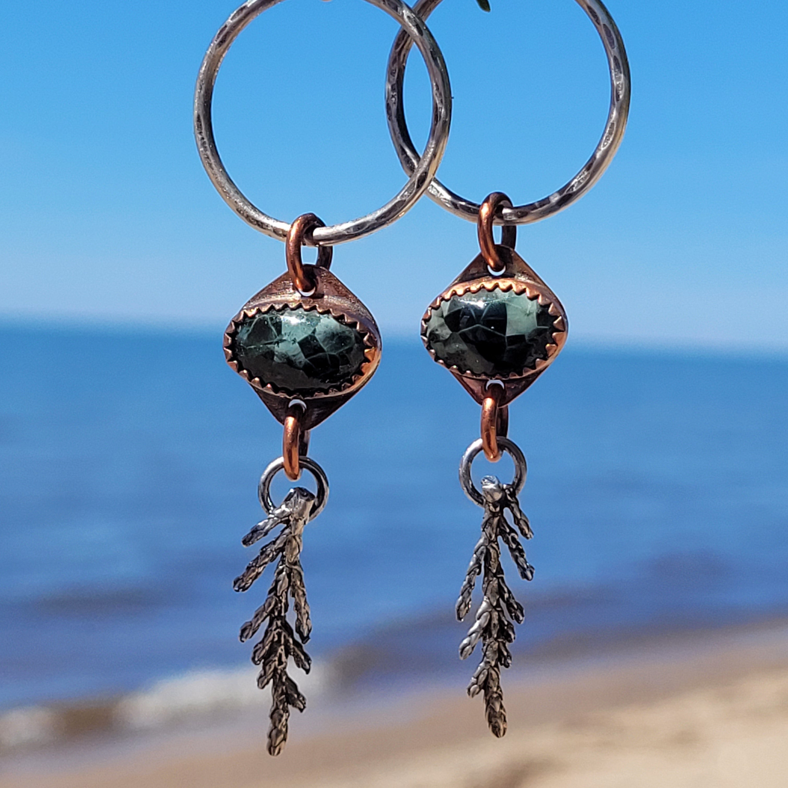 Keweenaw Greenstone (Chlorastrolite) Earrings