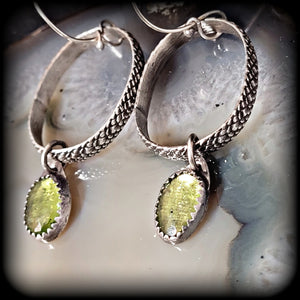 Peridot Snakeskin Hoops