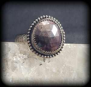 Raw Star Sapphire Ring Size 8