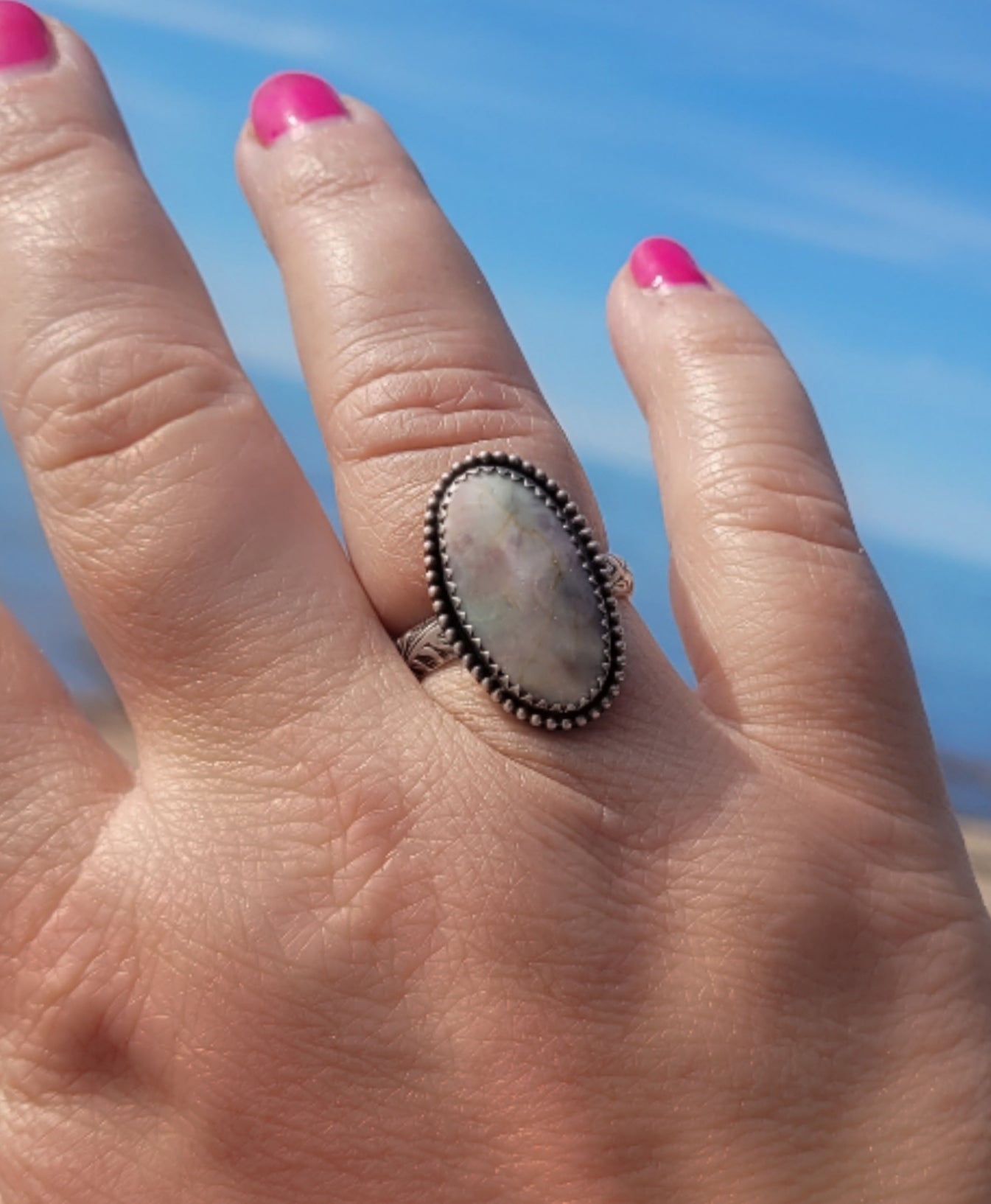 Lake Superior Prehnite Ring Size 10