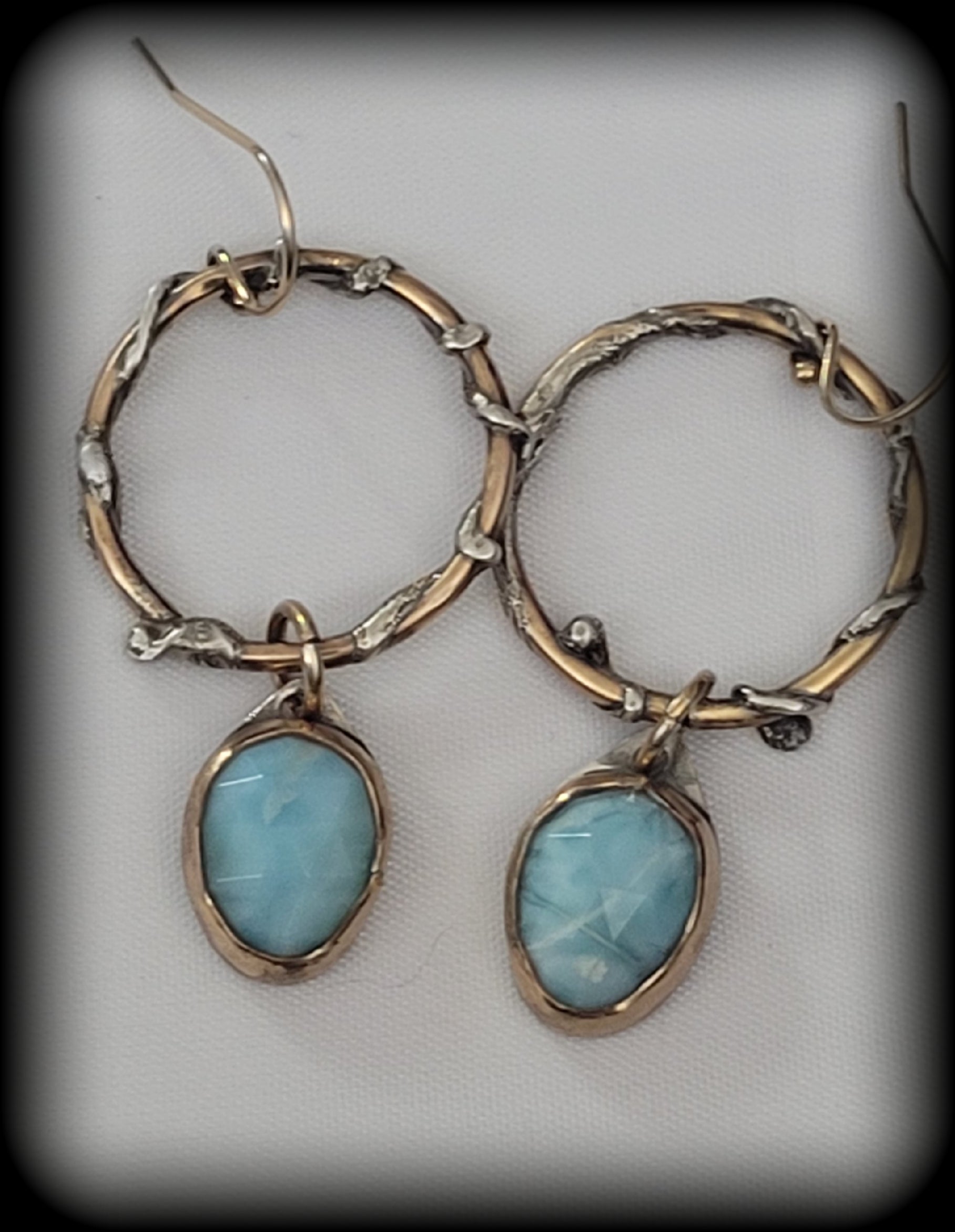 Larimar Hoop Earrings