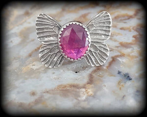 Pink Sapphire Butterfly Ring- Size 6