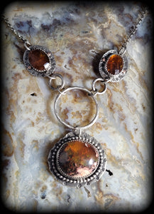 Orange Kyanite and Fire Opal Necklace