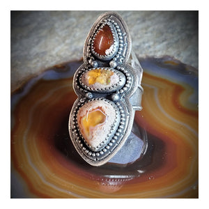 "Orange Fire" Opal Ring Sz 7