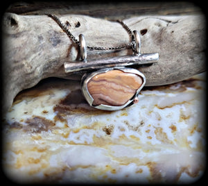 Lake Superior Agate Bar Necklace